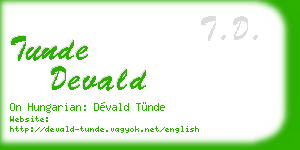 tunde devald business card